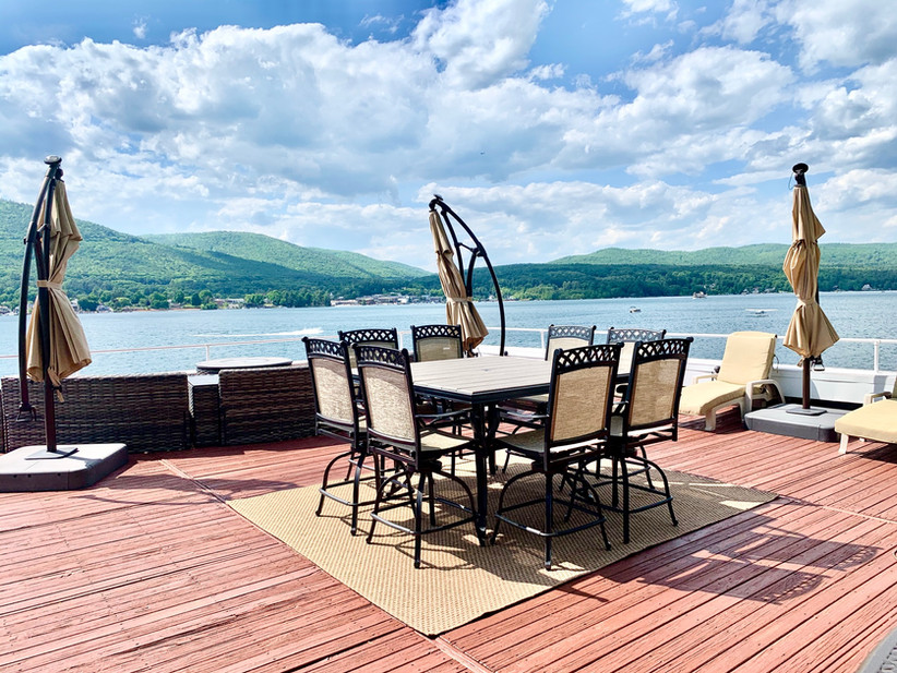 patio overlooking lake